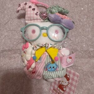 Cute Clown Hello Kitty Plush Bag charm Keychain